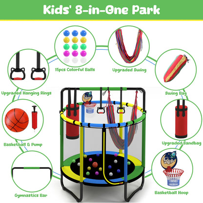 Kids Trampoline Indoor Outdoor Playset Activity Park Frame