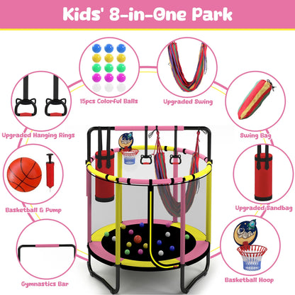 Kids Trampoline Indoor Outdoor Playset Activity Park Frame