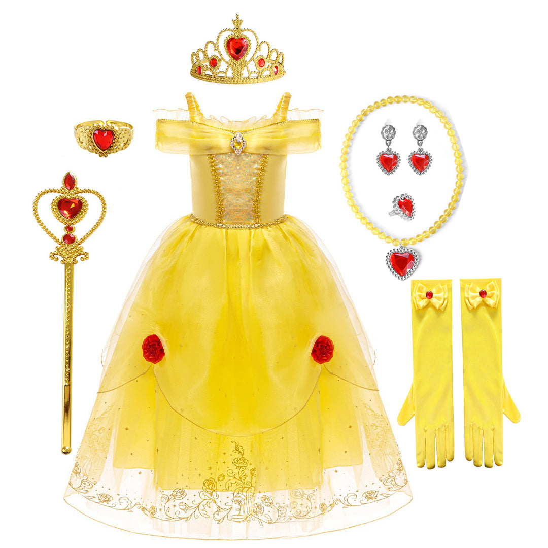Halloween Costume Girls Royal Fairytale Princess Dress Up Party Outfit