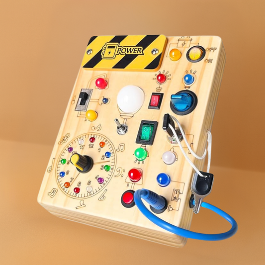 Busy Board Montessori Wooden Toddler LED Sensory Toy