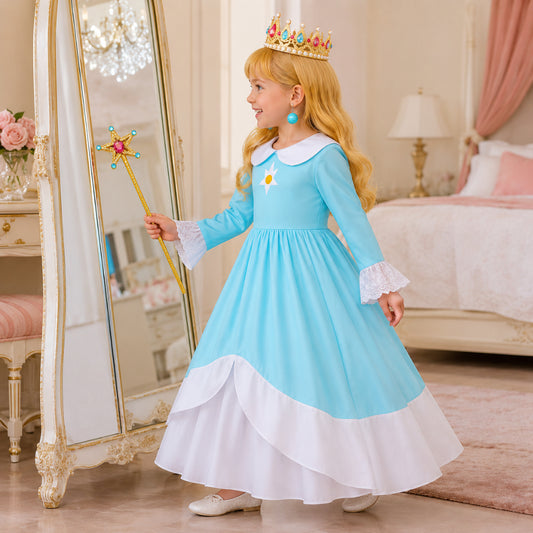 Halloween Costume Girls Princess Dress Crown Wand