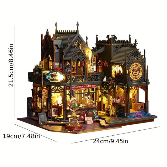 3D Wooden Puzzle Magical Lighting Enchanting Book House Model - Image 1