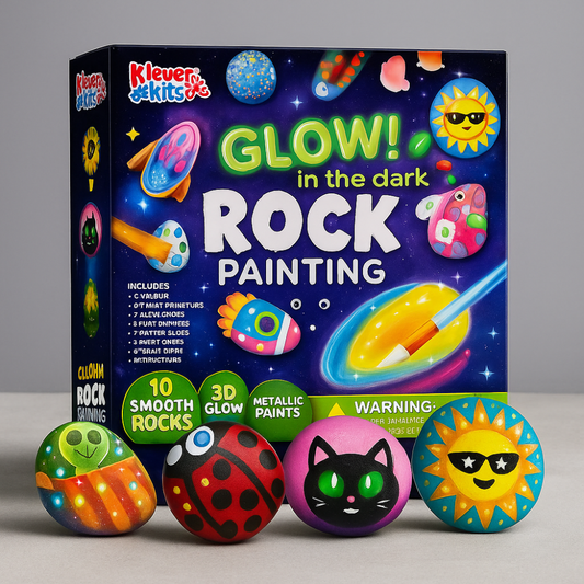 Rock Painting Kit Glow Dark Kids Craft Set DIY Art Supplies