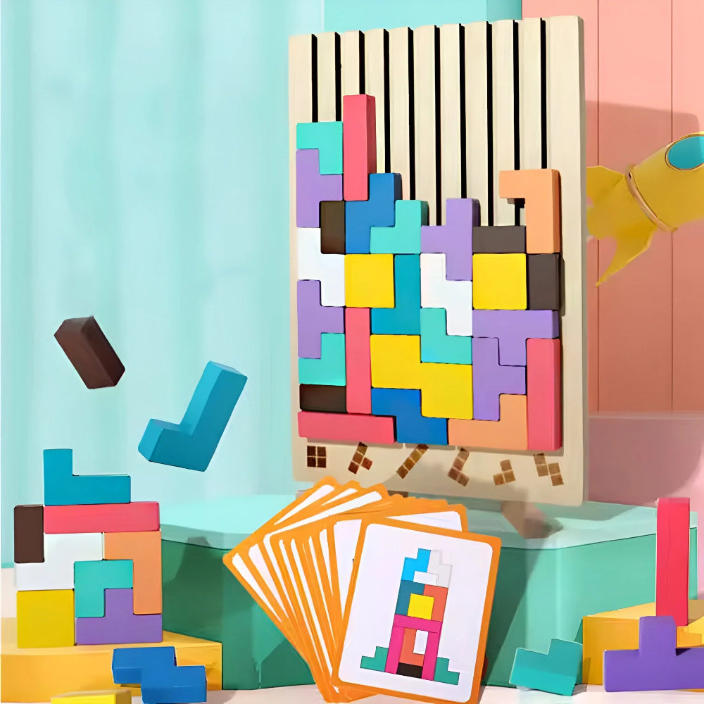Montessori Holz Tetris - Lern- und Spaß Spielzeug