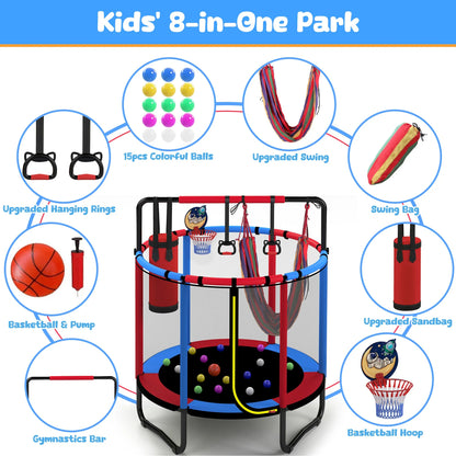 Kids Trampoline Indoor Outdoor Playset Activity Park Frame