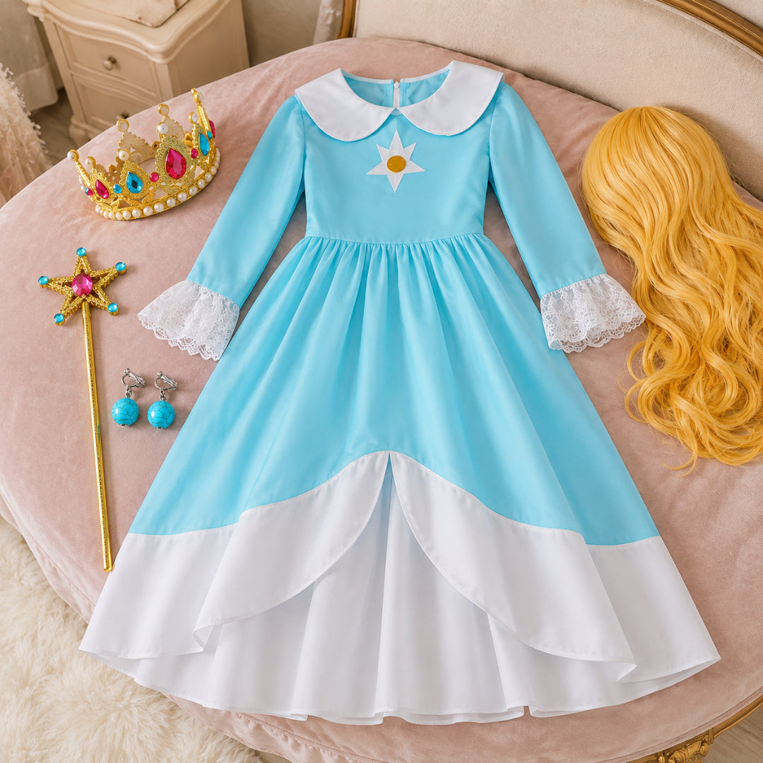 Halloween Costume Girls Princess Dress Crown Wand