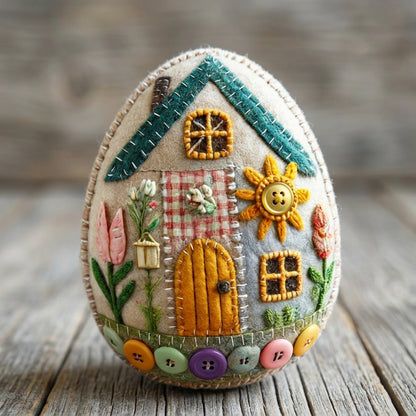 Patchwork Felt Egg House Craft Kit Diy Home Decor Projects