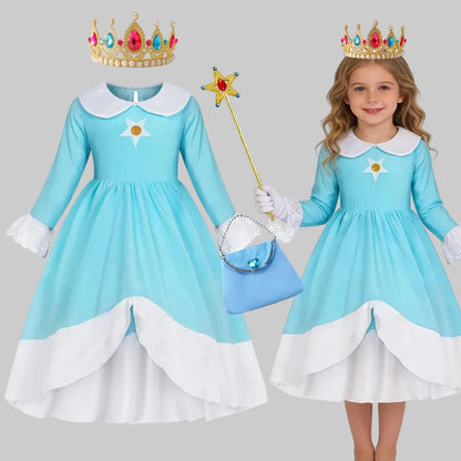 Halloween-Kostüme Prinzessin Set Kleid Krone Accessoires