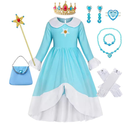 Halloween-Kostüme Prinzessin Set Kleid Krone Accessoires