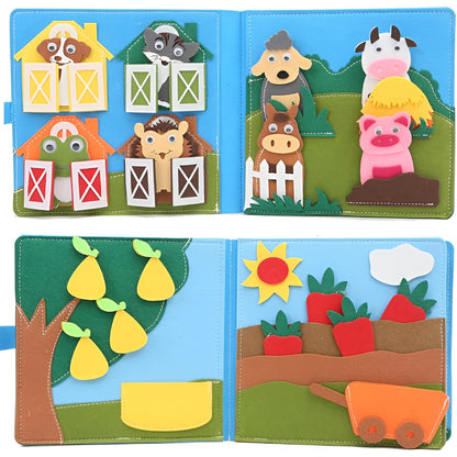 Activity Book Felt Farm Montessori Story Toddler Learning Pages