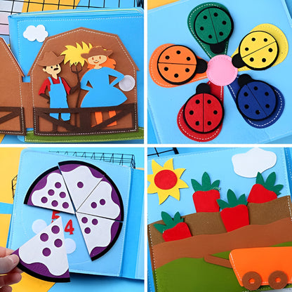 Activity Book Felt Farm Montessori Story Toddler Learning Pages