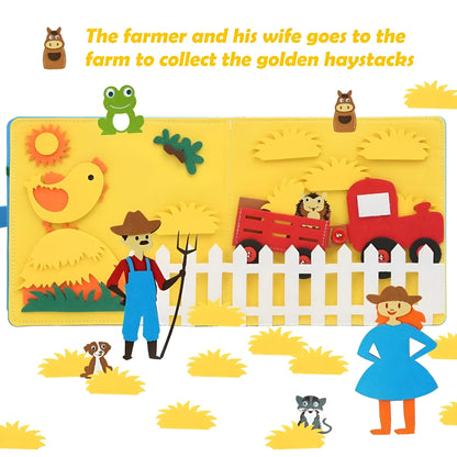 Activity Book Felt Farm Montessori Story Toddler Learning Pages