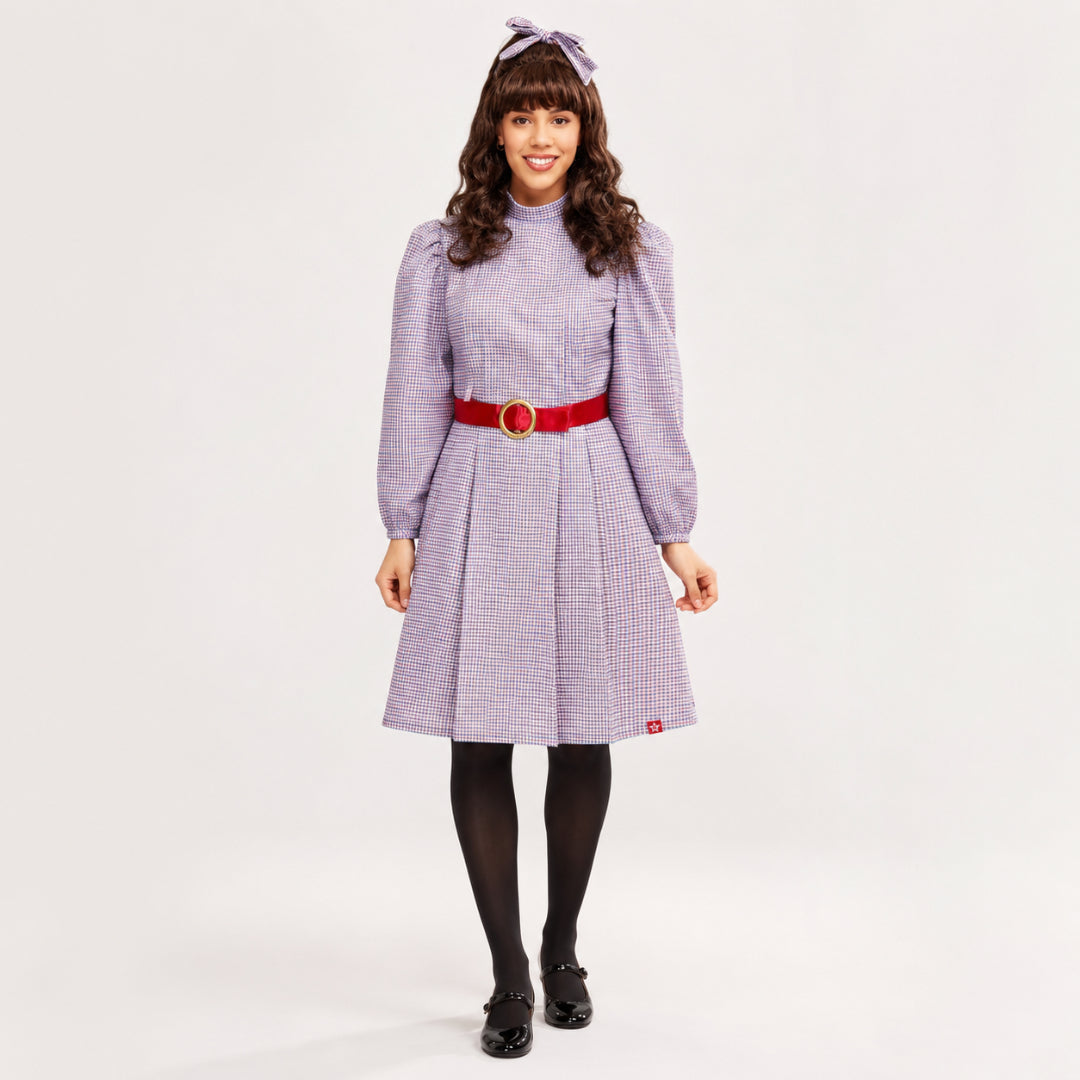 Halloween Costume Plaid Dress Hair Bow Party Outfit