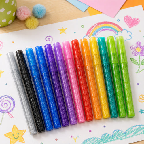 Art Supplies Glitter Markers Coloring Craft Pen Set