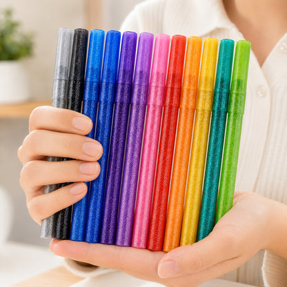 Art Supplies Glitter Markers Coloring Craft Pen Set