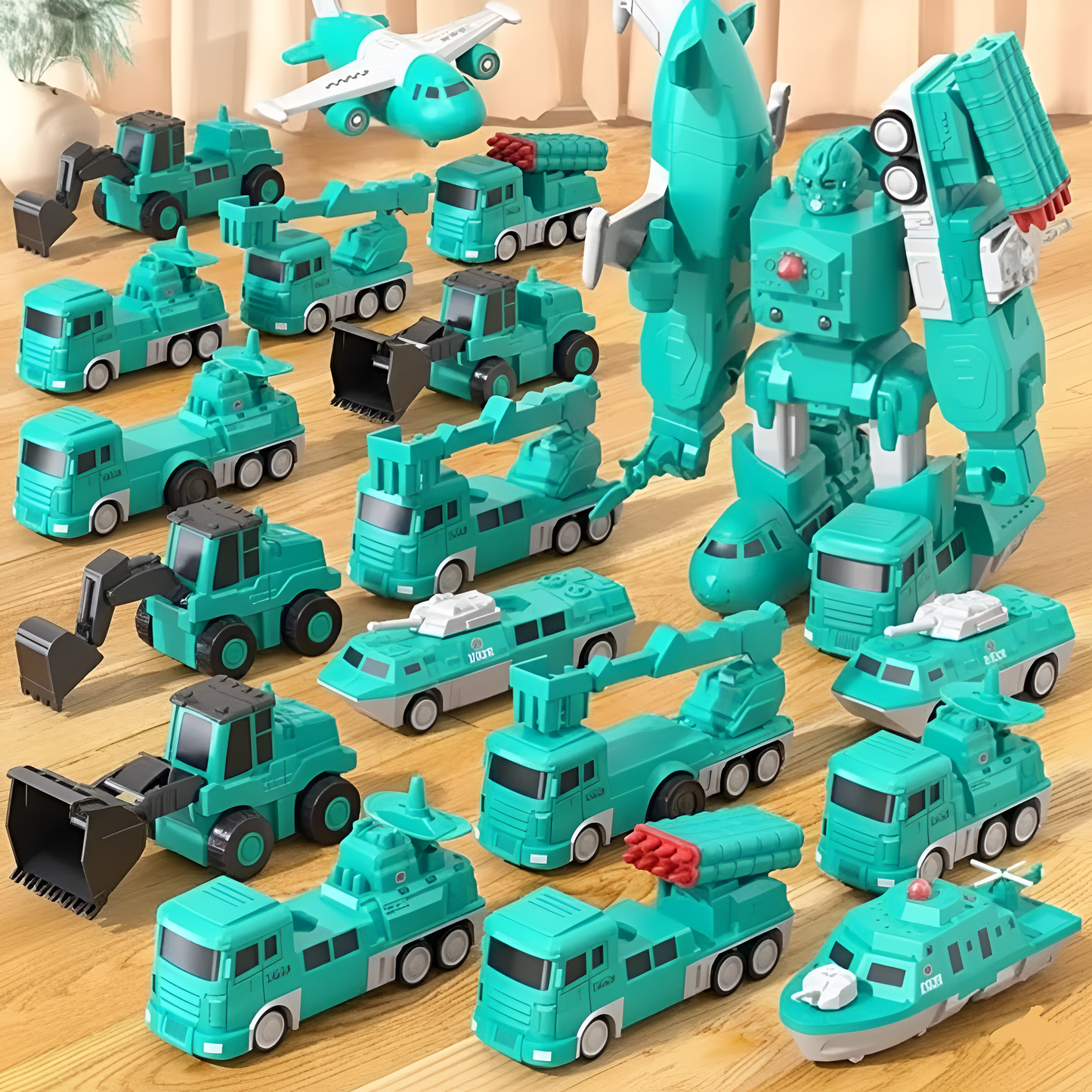 Magnetic Building Blocks Transforming Robot Toy Set