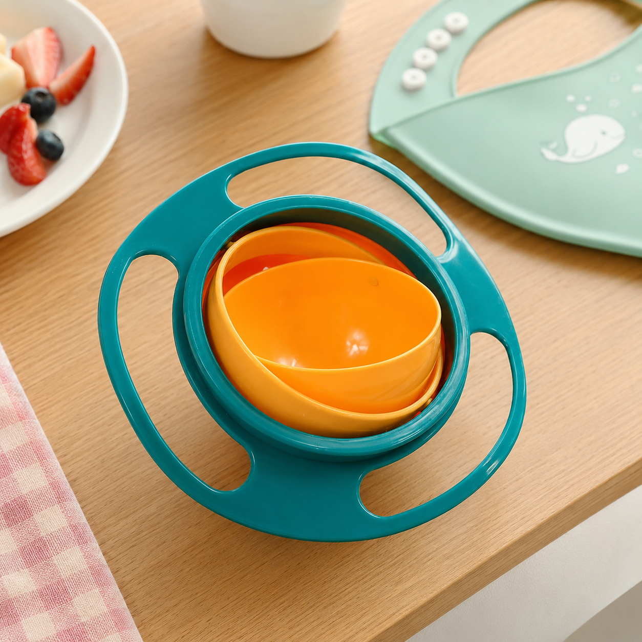 Baby Bowl 360 Rotating Anti Spill Toddler Feeding Dish