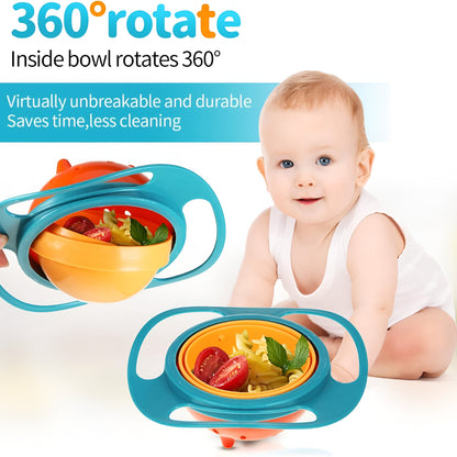 Baby Bowl 360 Rotating Anti Spill Toddler Feeding Dish