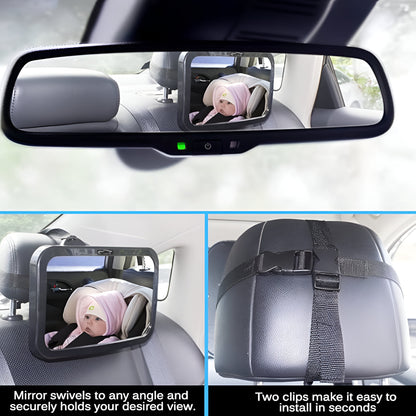Baby Car Mirror Rear View Seat Mounted Child View