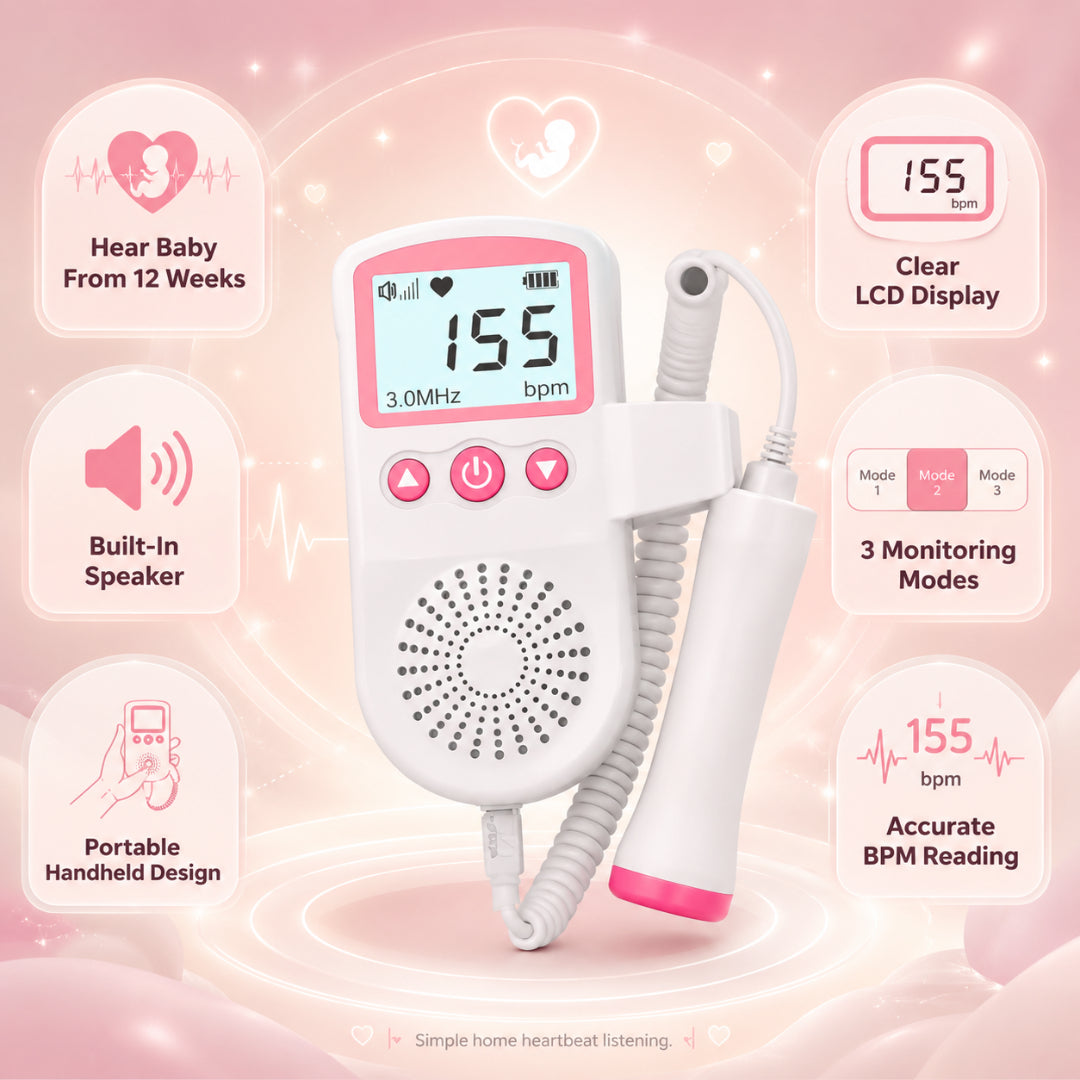 Baby Heart Monitor Portable Fetal Doppler Pregnancy Device