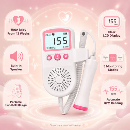 Baby Heart Monitor Fetal Doppler Pregnancy Heartbeat Device