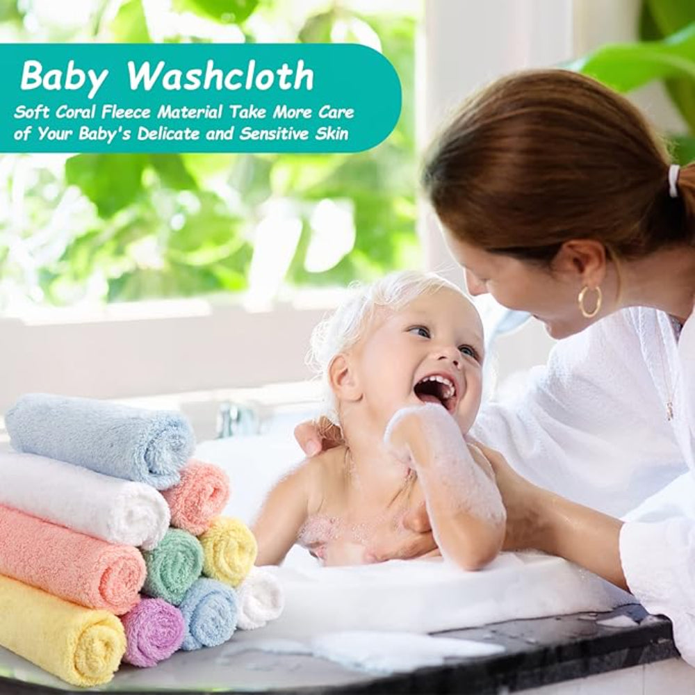 Baby Towels Washcloth Set Absorbent Reusable Cleaning Cloths
