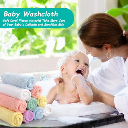 Baby Towels Washcloth Set Absorbent Reusable Cleaning Cloths