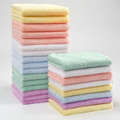 Baby Towels Washcloth Set Absorbent Reusable Cleaning Cloths