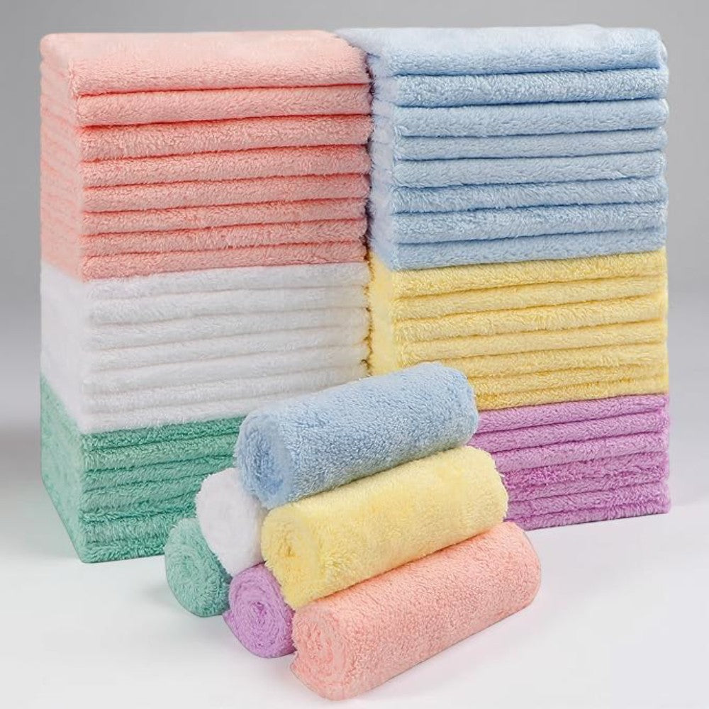 Baby Towels Washcloth Set Absorbent Reusable Cleaning Cloths