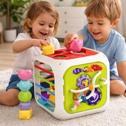 Baby Spielzeug Montessori Aktivitätswürfel Sensorisch Formen sortieren