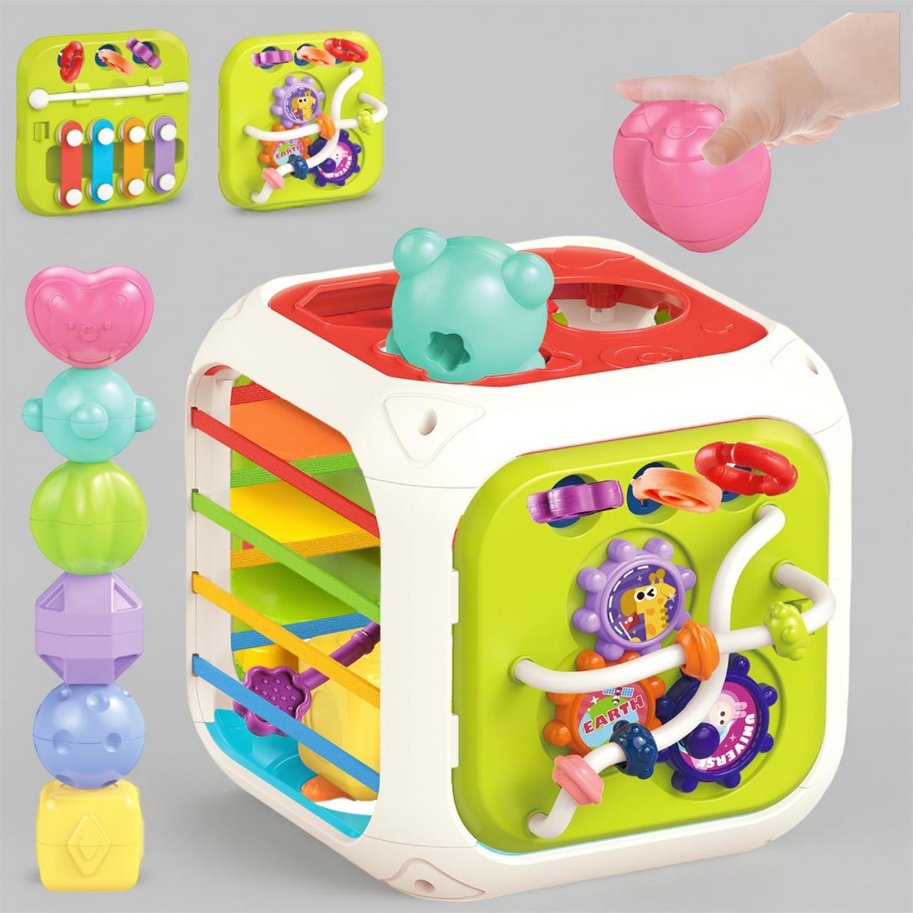 Baby Spielzeug Montessori Aktivitätswürfel Sensorisch Formen sortieren