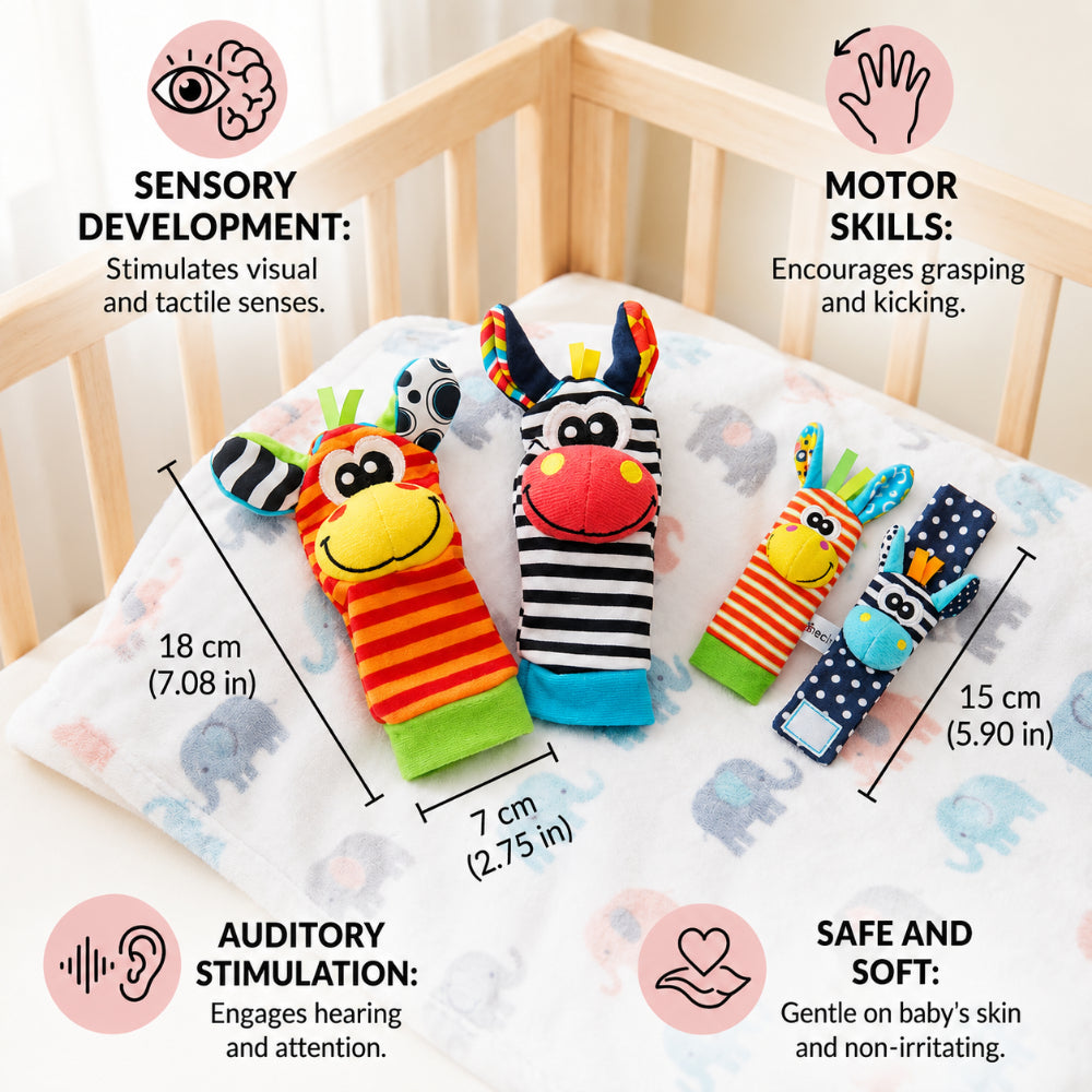 Baby Toys Sensory Rattle Wrist Sock Learning Set