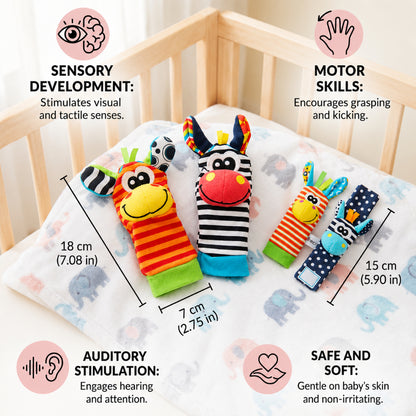 Baby Toys Sensory Rattle Wrist Sock Learning Set