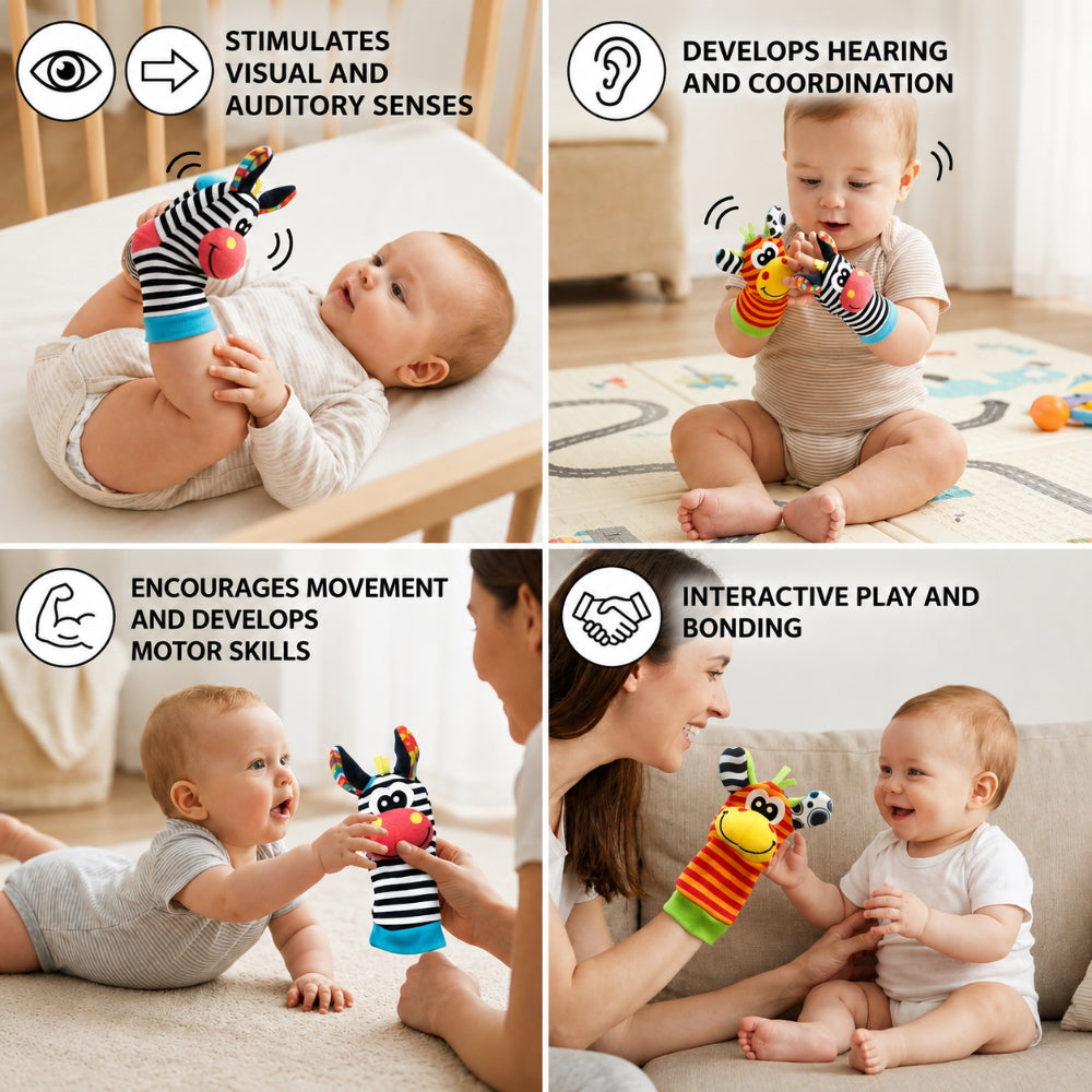 Baby Toys Sensory Rattle Wrist Sock Learning Set