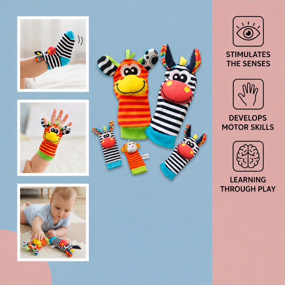 Baby Toys Sensory Rattle Wrist Sock Learning Set