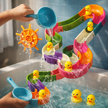 Juego de tobogán de agua para la hora del baño para niños pequeños