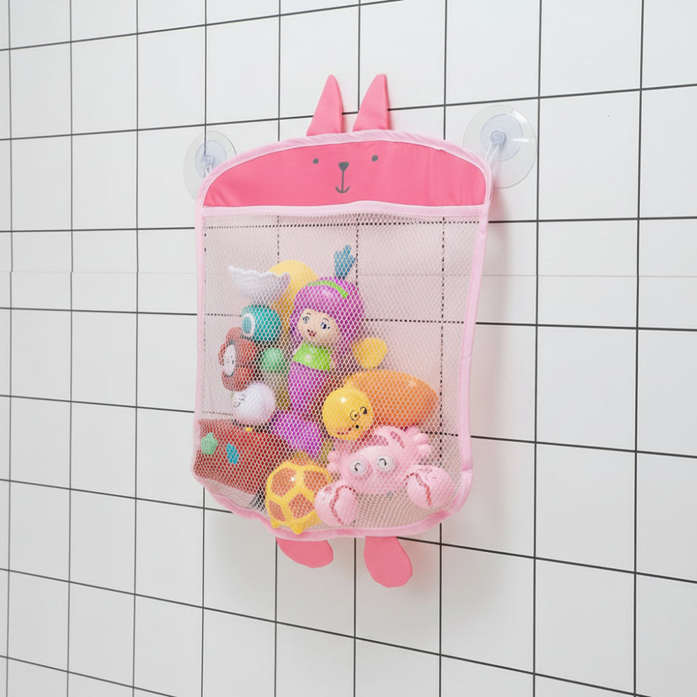 Badezimmer-Organizer Netz-Wandaufbewahrung mit Saugnapfhalter