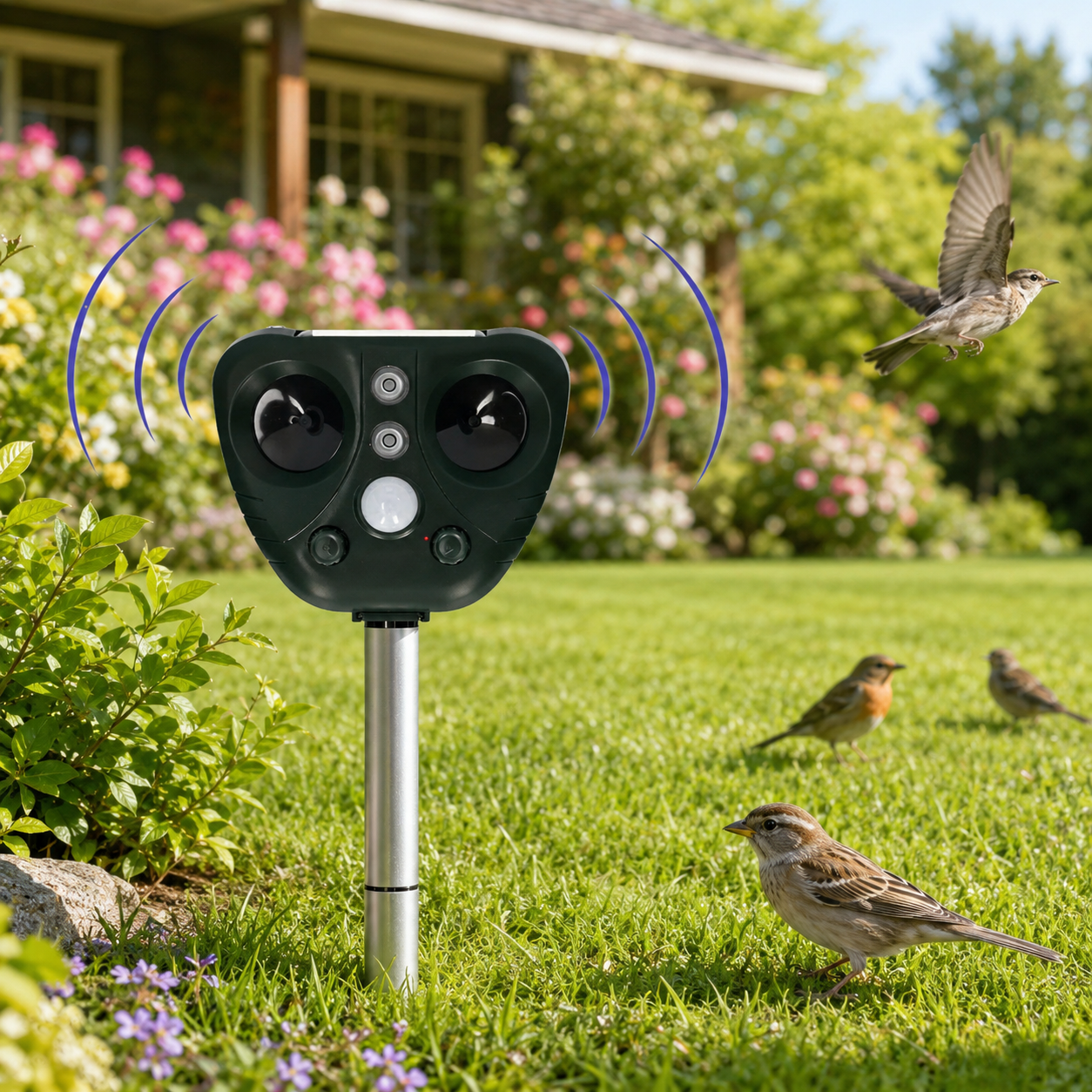 Bird Repeller Deterrent Solar Ultrasonic Outdoor Garden