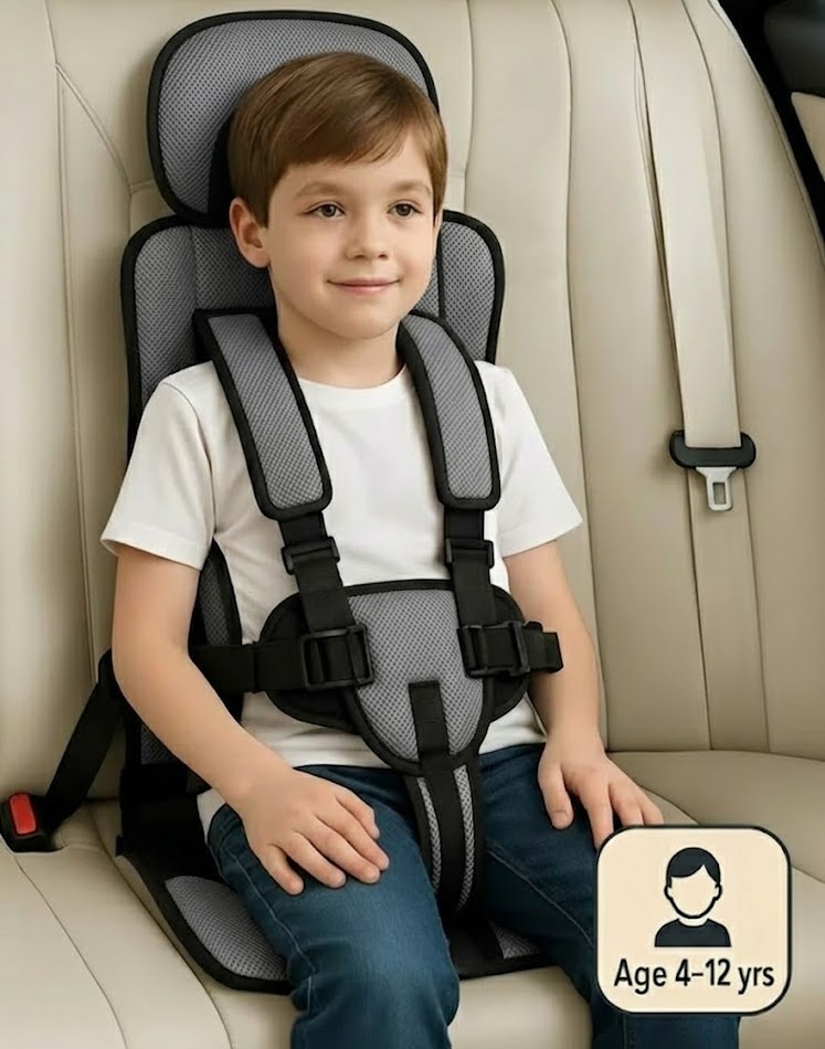 Elevador Portátil para Asiento de Auto para Niños - Arnés de Viaje para Seguridad