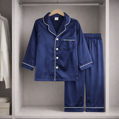Kids Pajamas Set Long Sleeve Button Sleepwear
