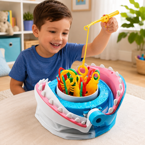 Board Game Fishing Toy Shark Bite Family Activity Set