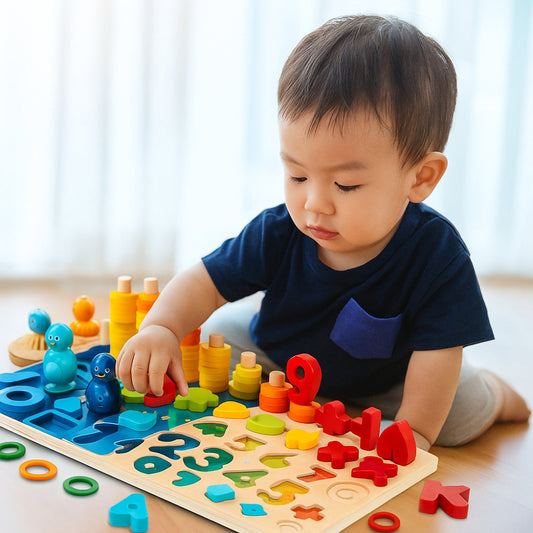Board Game Wooden Toy Math Letter Sorting Set