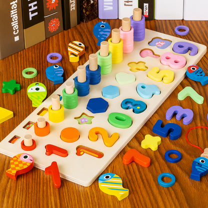 Board Game Wooden Toy Math Letter Sorting Set