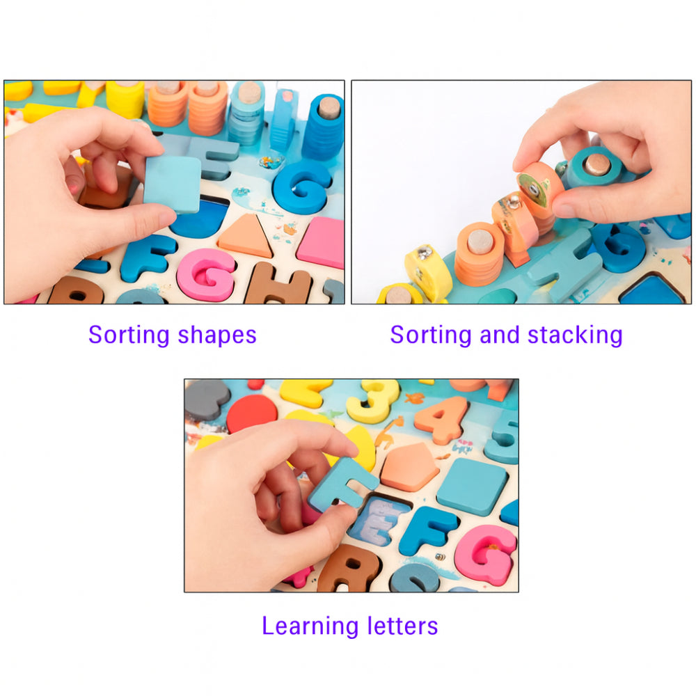 Board Game Wooden Toy Math Letter Sorting Set