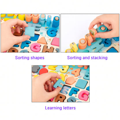 Board Game Wooden Toy Math Letter Sorting Set