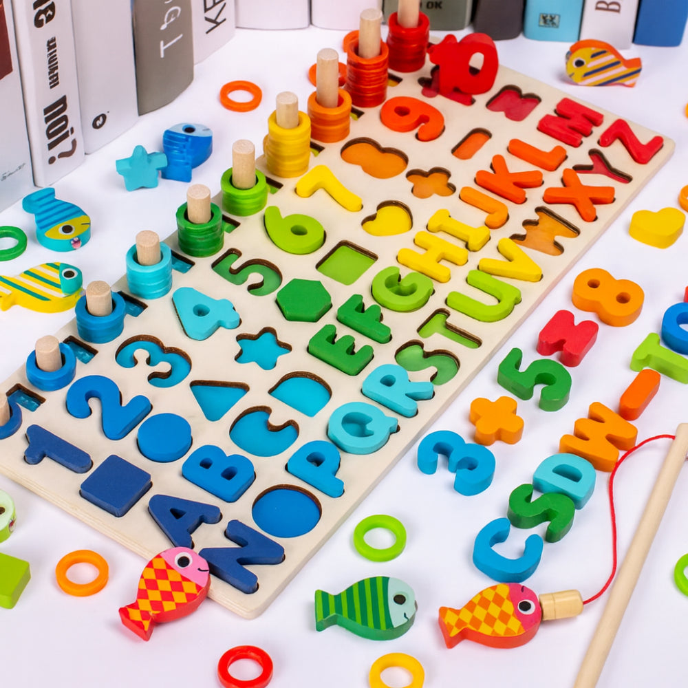 Board Game Wooden Toy Math Letter Sorting Set
