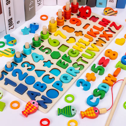 Board Game Wooden Toy Math Letter Sorting Set