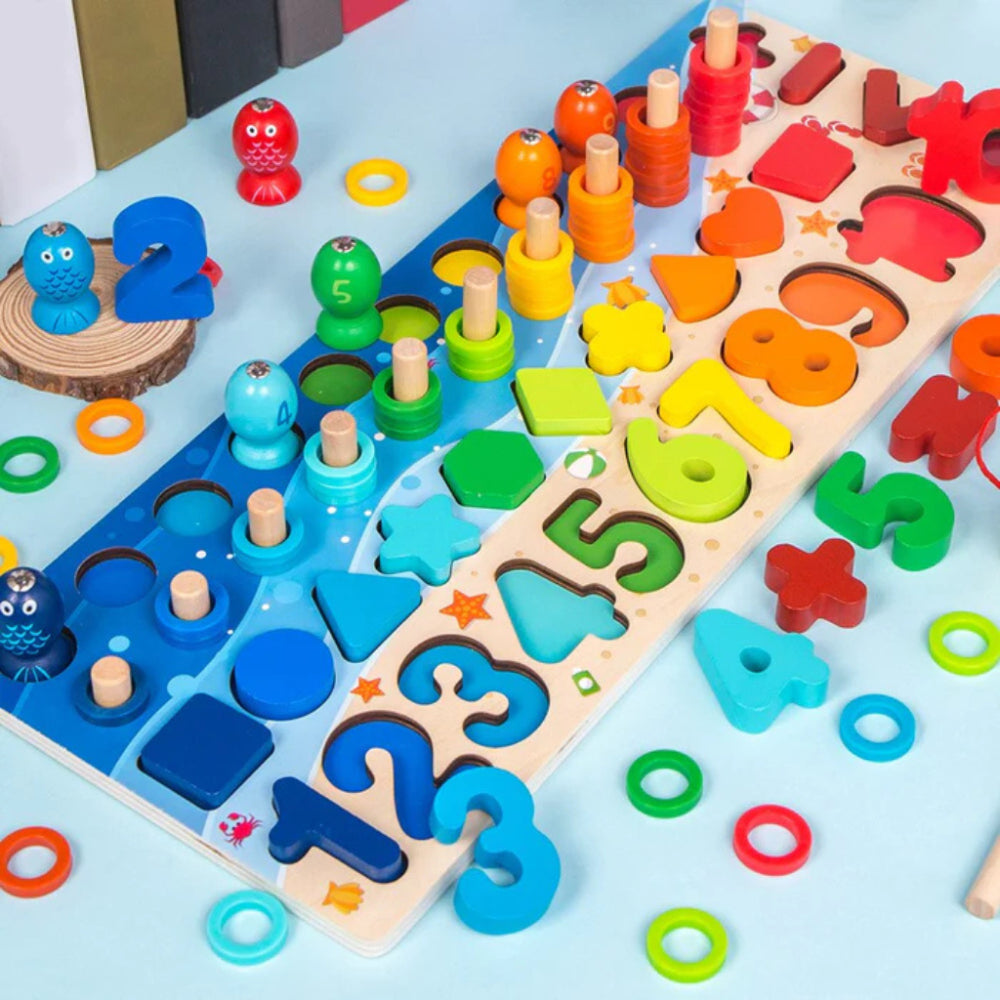 Board Game Wooden Toy Math Letter Sorting Set
