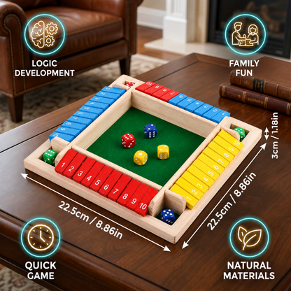Board Game Wooden Shut the Box Dice Game Family Night