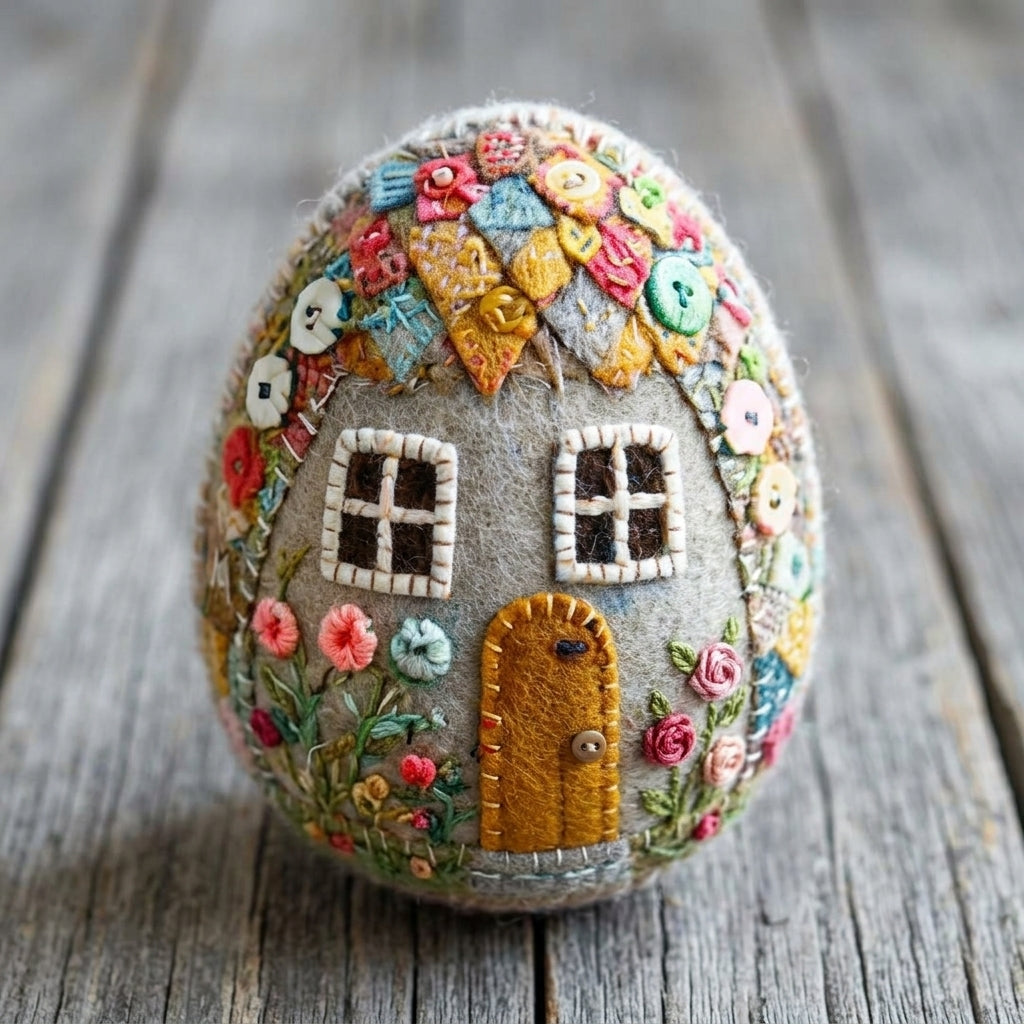 Patchwork Felt Egg House Craft Kit Diy Home Decor Projects